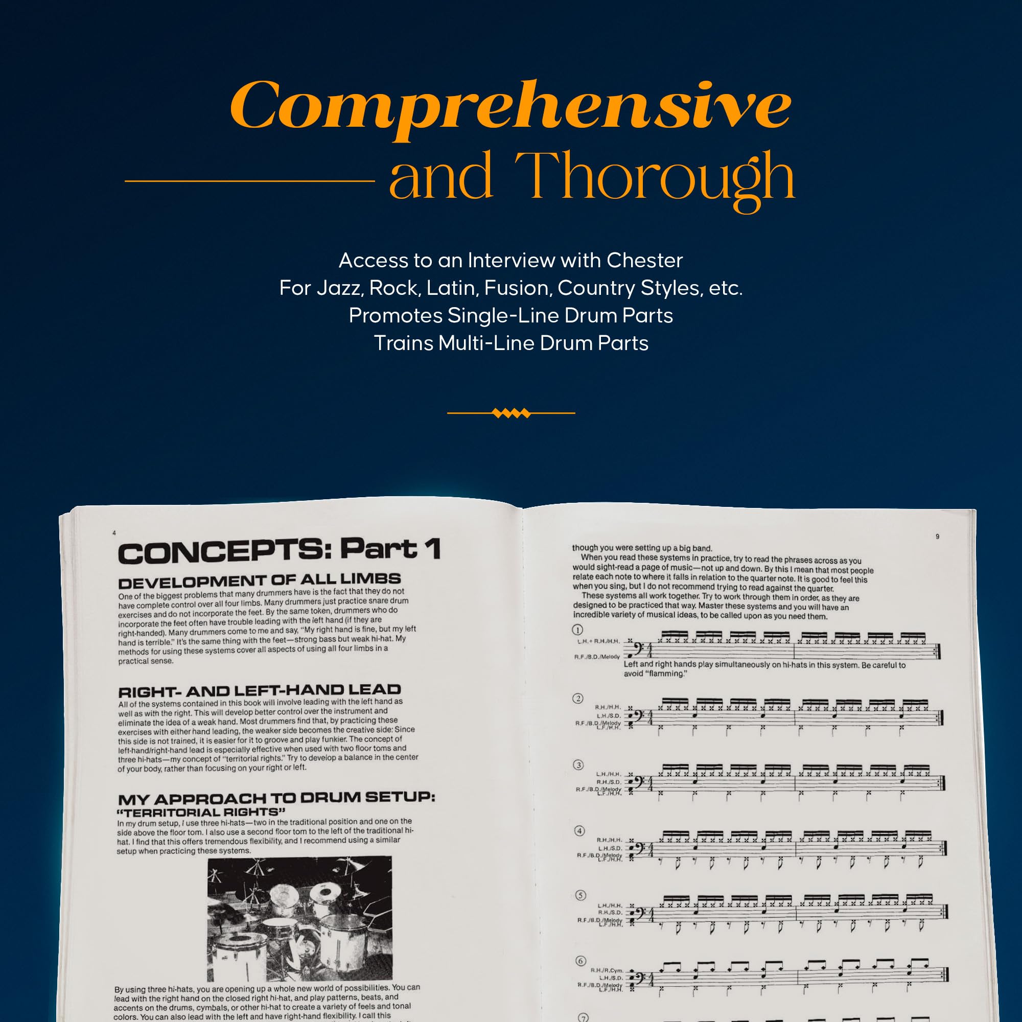 The New Breed: Systems for the Development of Your Own Creativity (Book/Online Audio)  Drum Book with Instruction  Percussion ,Used