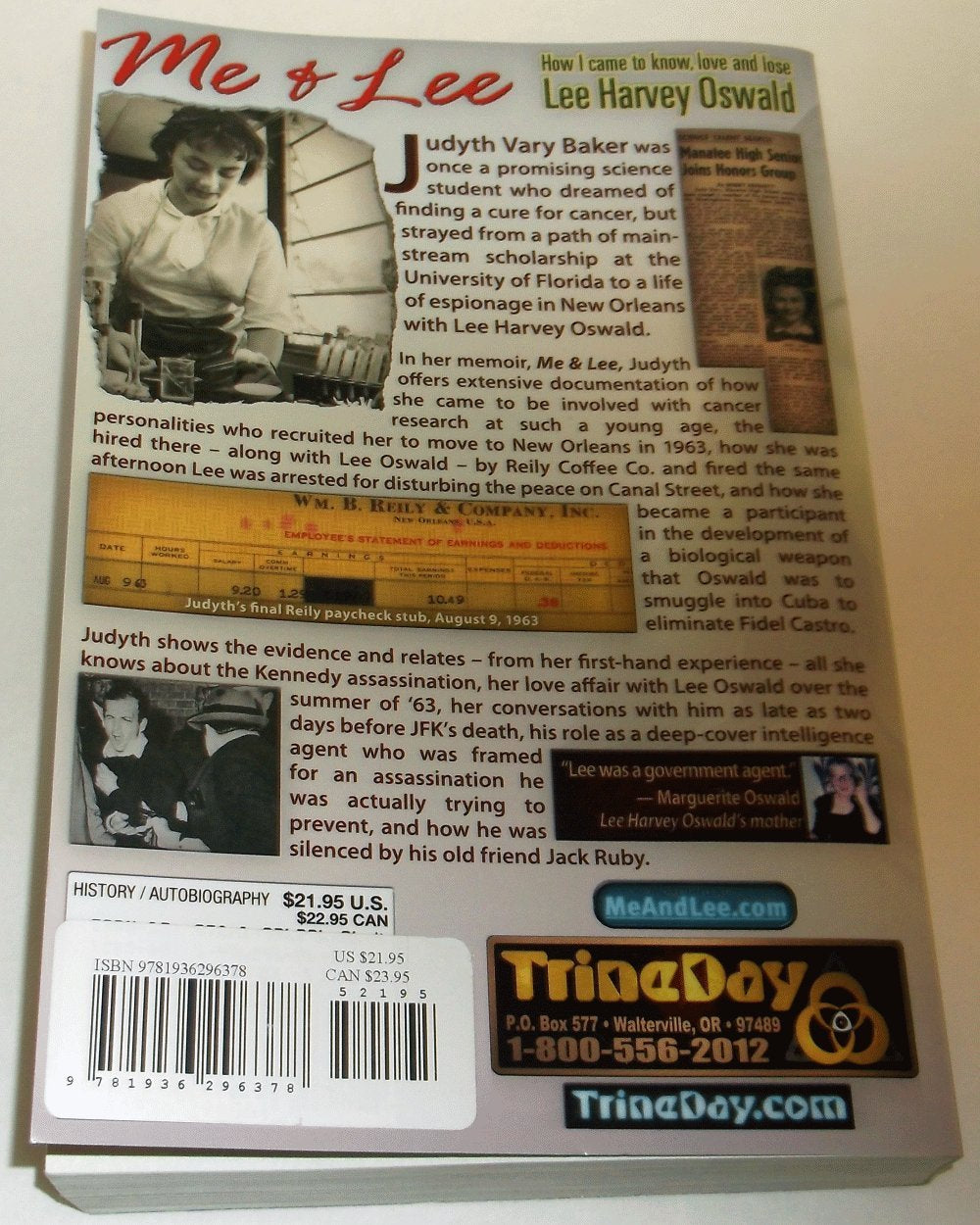 Me & Lee: How I Came to Know, Love and Lose Lee Harvey Oswald,New