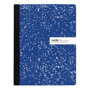 Office Depot® Brand Composition Notebook, 9-3/4 x 7-1/2, Wide Ruled, 100 Sheets, Blue/White-Used Condition
