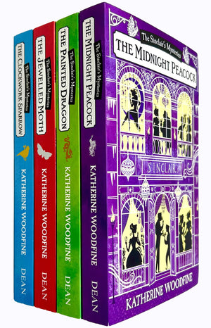 Katherine Woodfine The Sinclair? Mysteries 4 Books Collection Pack Set (The Midnight Peacock, The Painted Dragon, The Clockwork ,Used