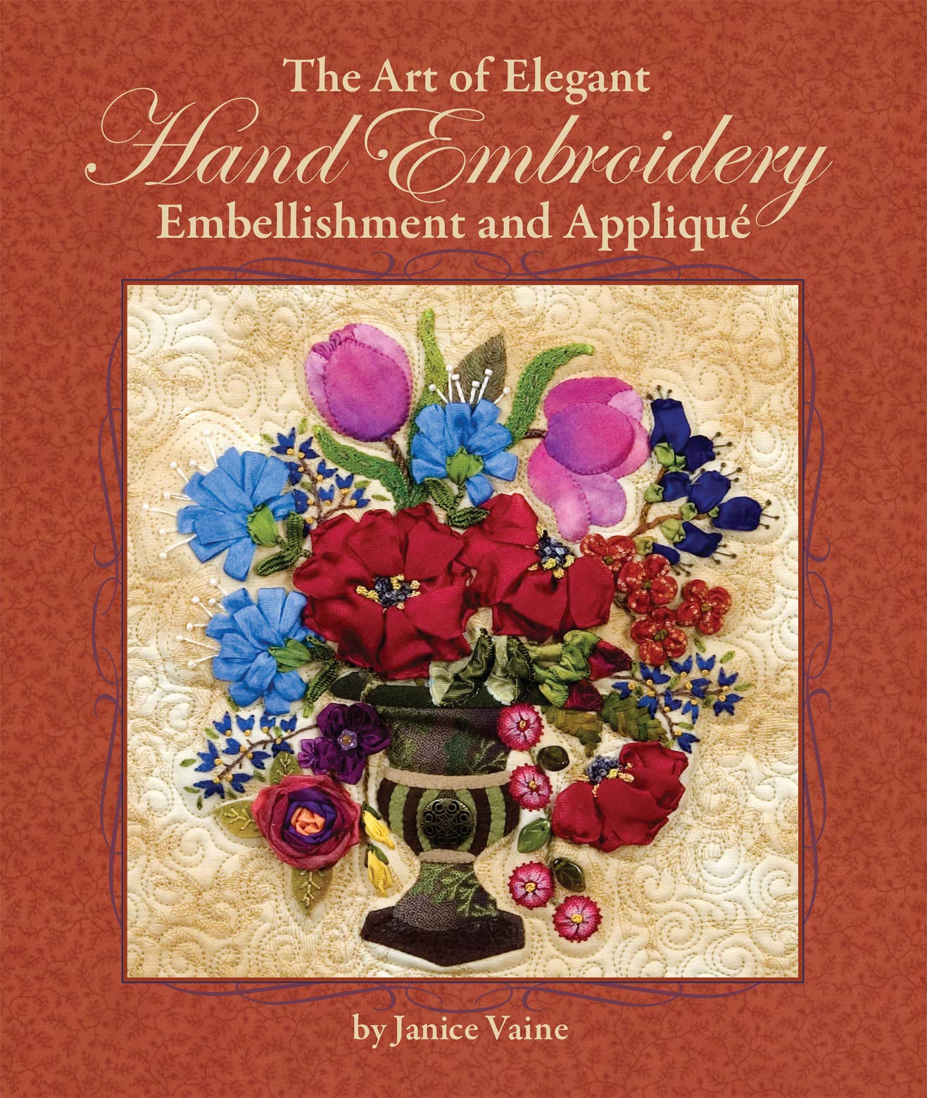 The Art of Elegant Hand Embroidery: Embellishment and Applique (Landauer) Hardcover Spiral Binding with included DVD of 124 Prin,Used