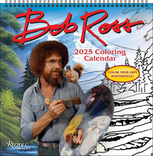 Bob Ross 2025 Coloring Wall Calendar,Used