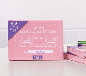 Knock Knock What I Love about You, Sister Fill in the Love Book FillintheBlank Gift Journal,Used