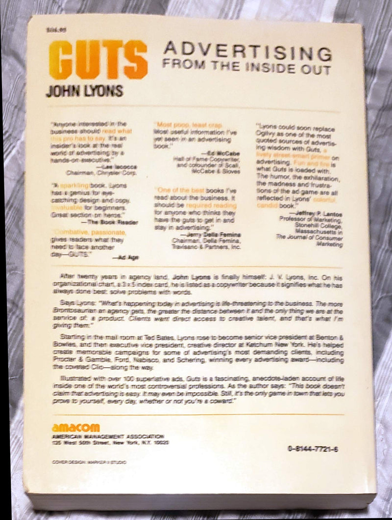 Guts: Advertising from the Inside Out,Used