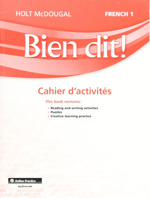 Bien Dit!: Cahier D'Activits Student Edition Levels 1A/1B/1 (French Edition)