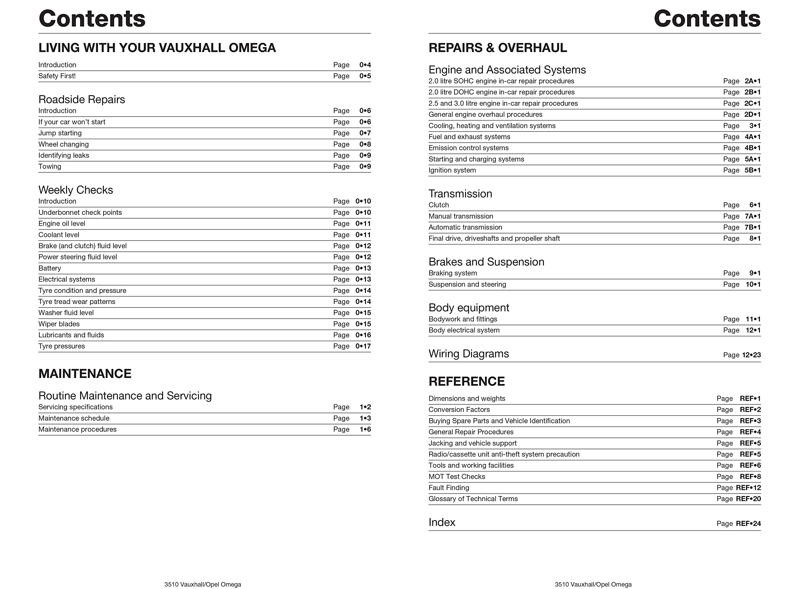 Vauxhall/Opel Omega Service and Repair Manual,Used