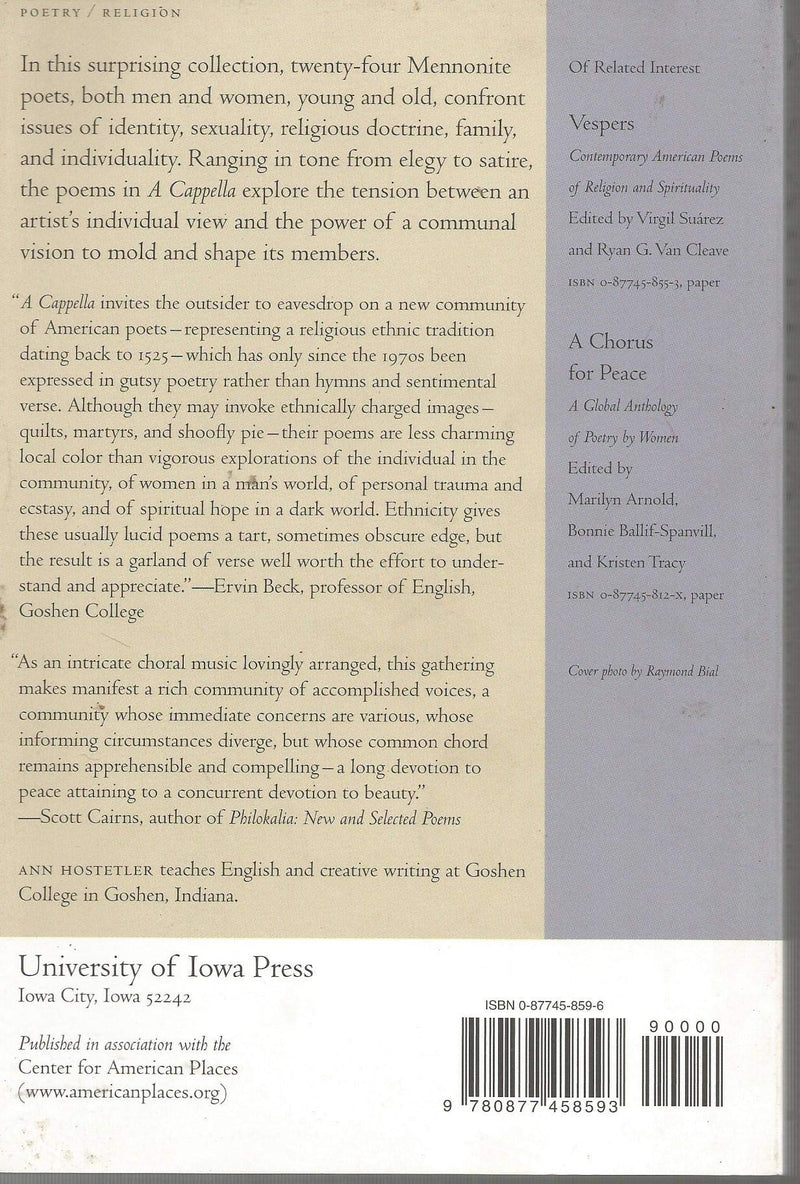 A Cappella: Mennonite Voices in Poetry,Used