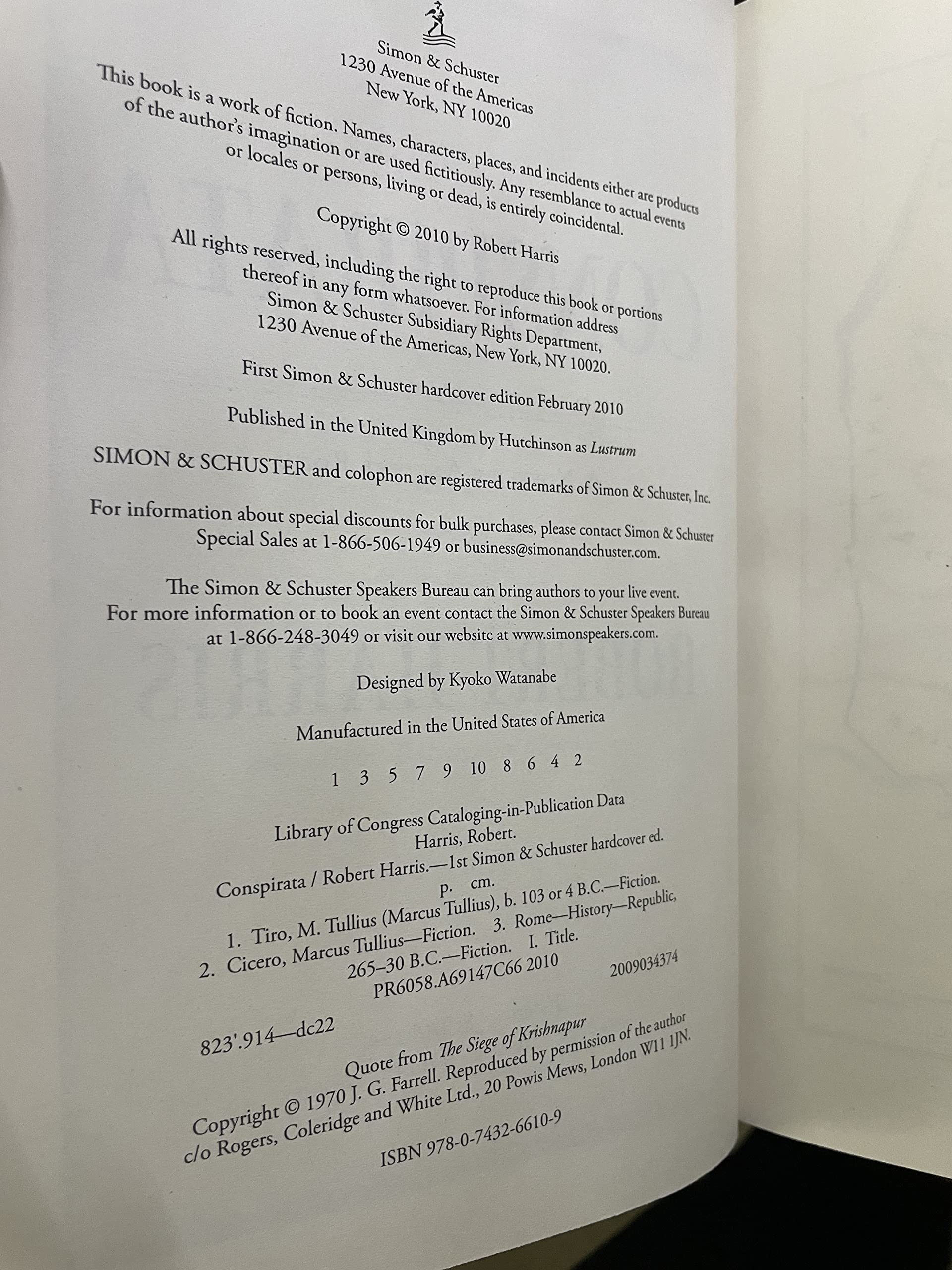 Conspirata: A Novel Of Ancient Rome