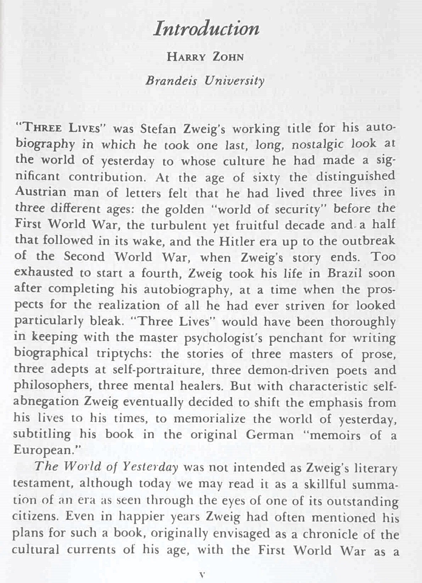 The World of Yesterday: An Autobiography,Used