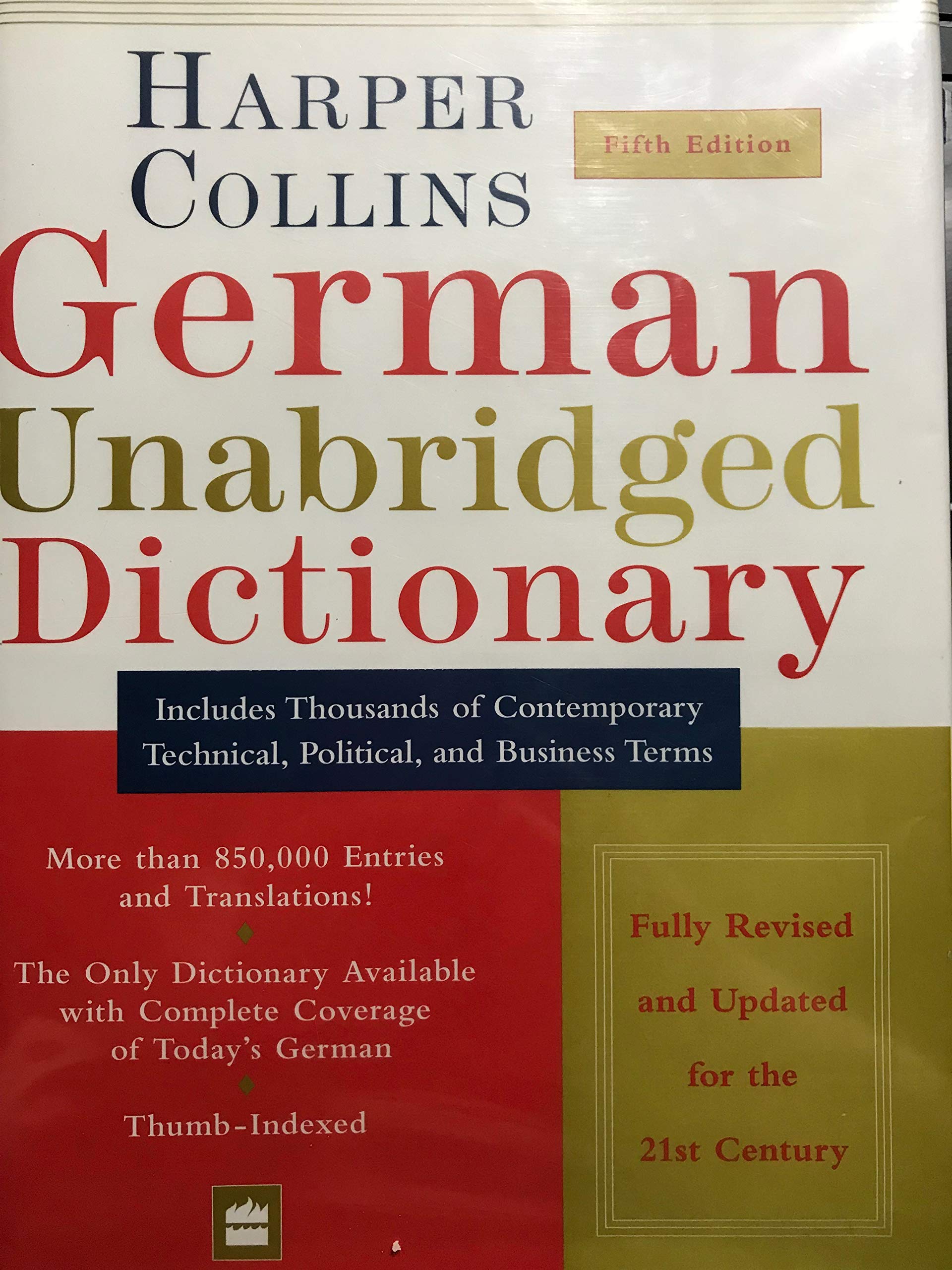 Collins German Unabridged Dictionary 5th Edition,Used