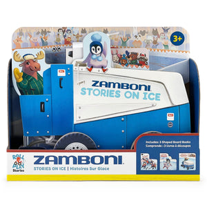 Zamboni Stories on Ice Wheeled Board Book Set, 3Book Gift Set With Rolling Truck Slipcase for Toddlers Ages 15 (Roll & Play S,New