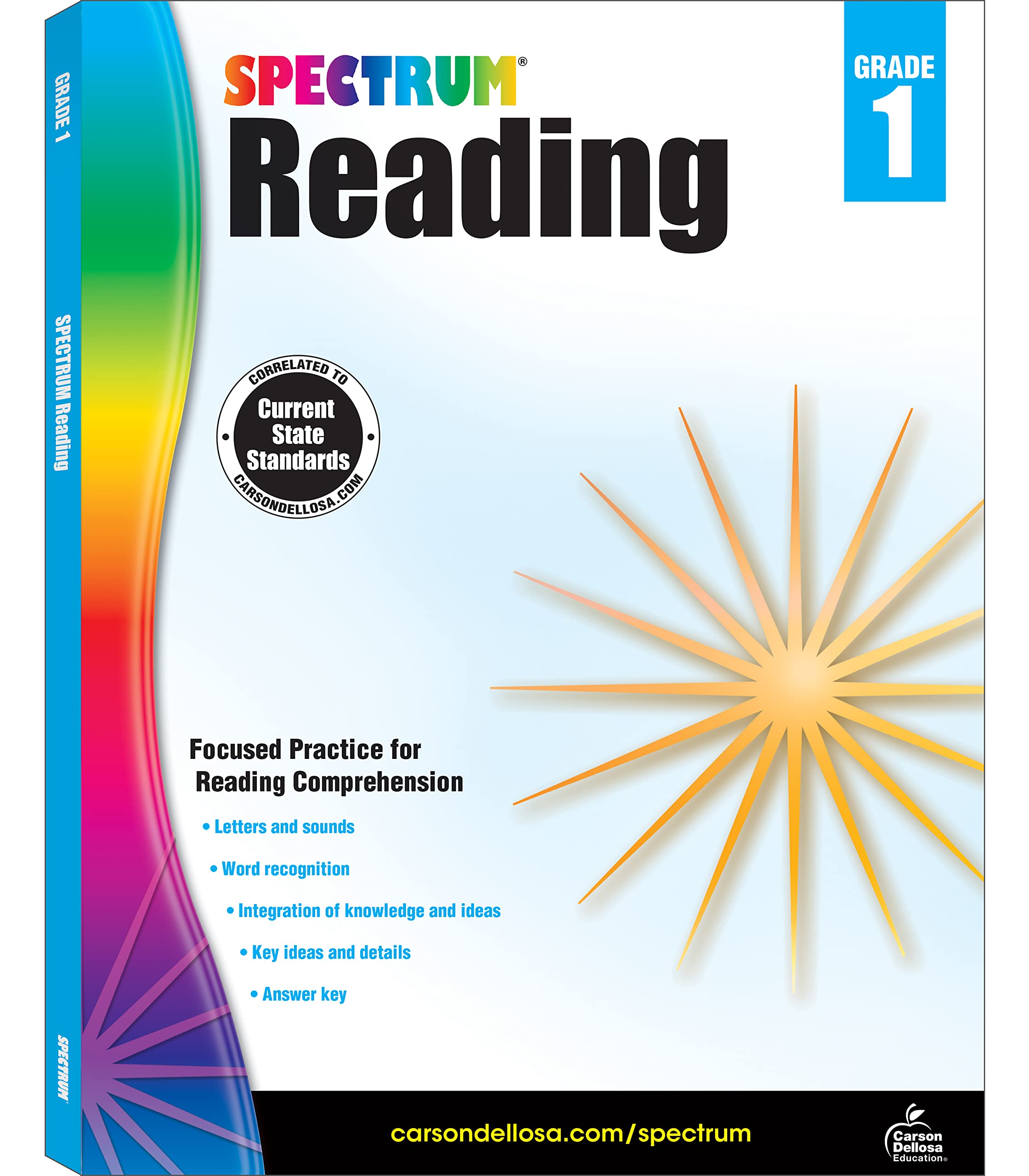 Spectrum 1st Grade Reading Comprehension Workbook, Ages 6 to 7, Reading Grade 1, Letters and Sounds, Sight Words Recognition, an,New