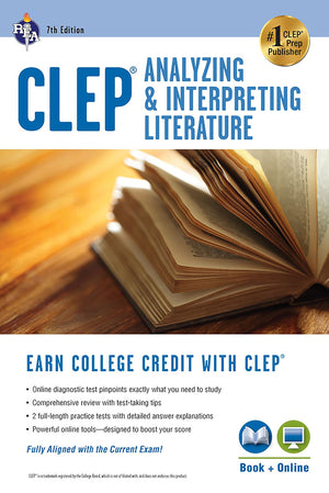 CLEP Analyzing & Interpreting Literature Book + Online (CLEP Test Preparation),Used