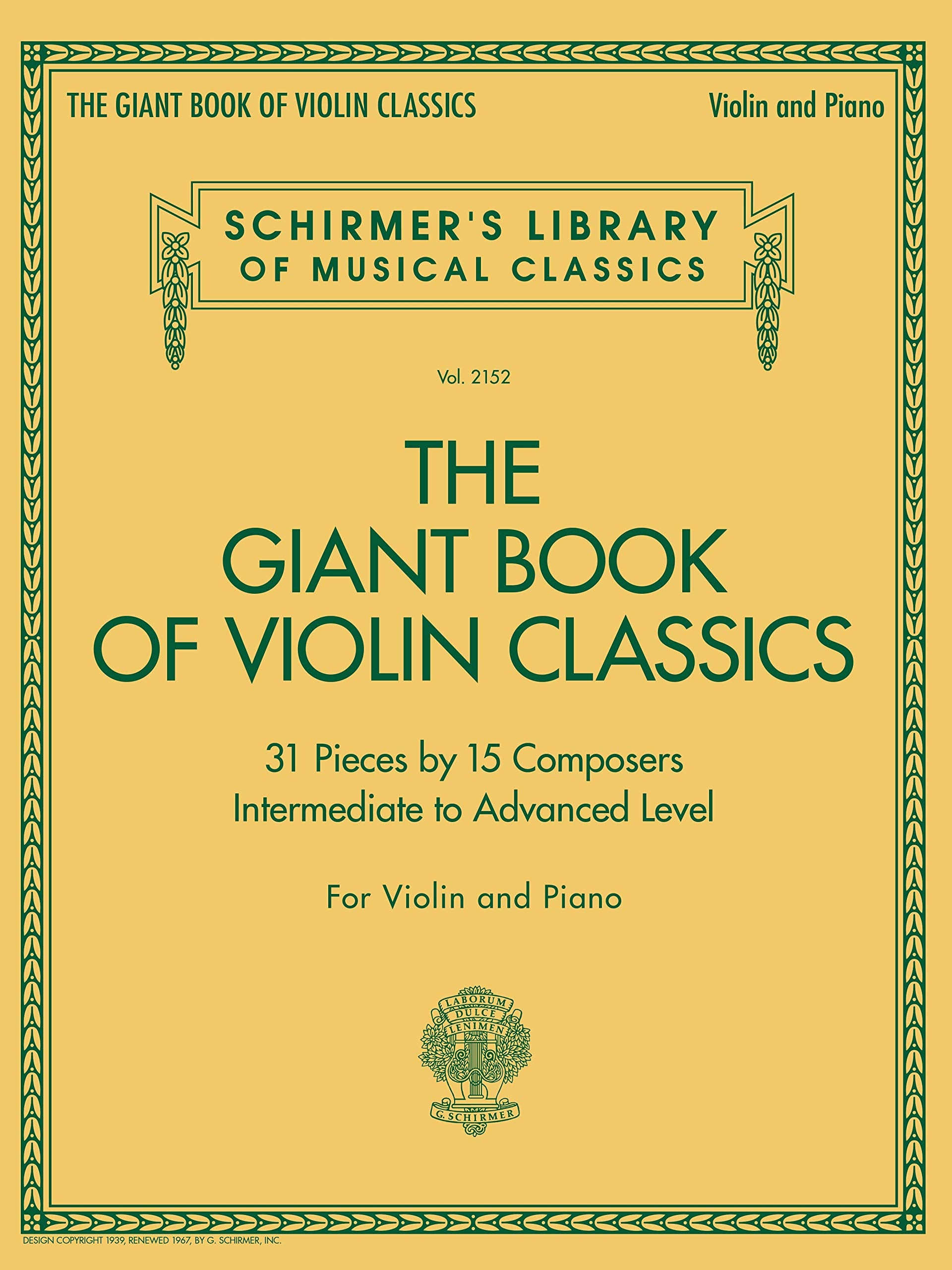 Giant Book of Violin Classics  Violin Sheet Music Collection with Piano Accompaniment (Schirmer's Library of Musical Classics, ,New