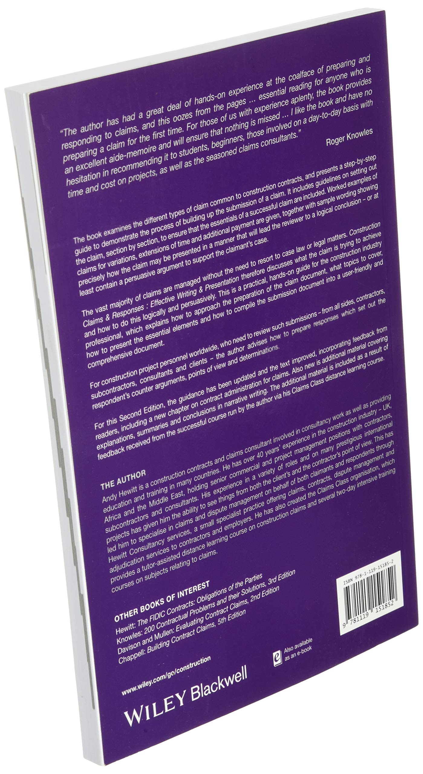 Construction Claims and Responses: Effective Writing and Presentation,New