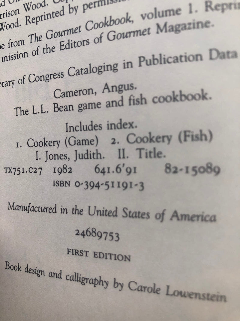 The L.L. Bean Game and Fish Cookbook,New