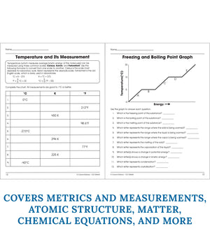 Carson Dellosa The 100 Series Chemistry Workbook, Science Book for Grades 912, Periodic Table, Atomic Structure, Scientific Not,New