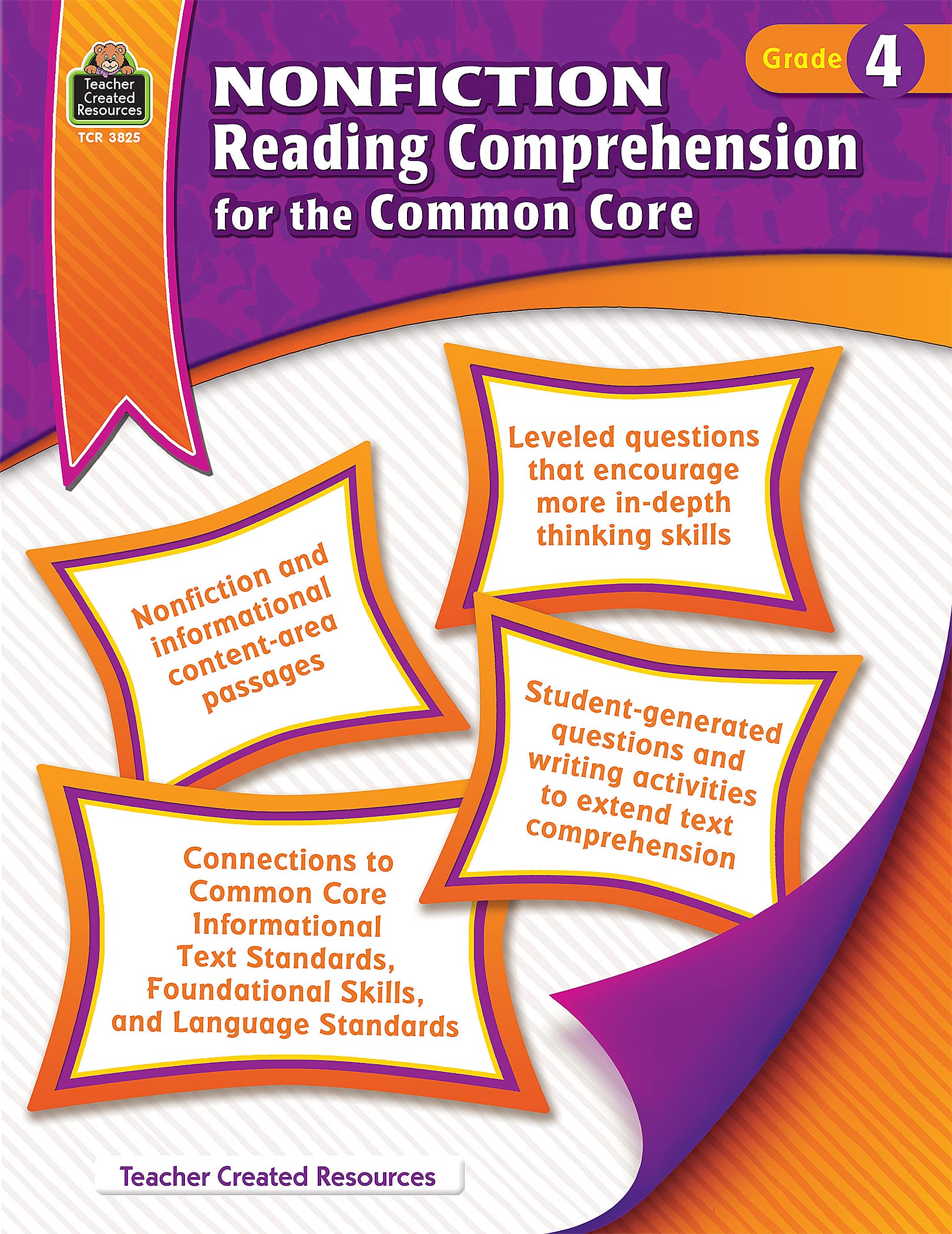 Teacher Created Resources Nonfiction Reading Comprehension for the Common Core Book, Grade 4,Used