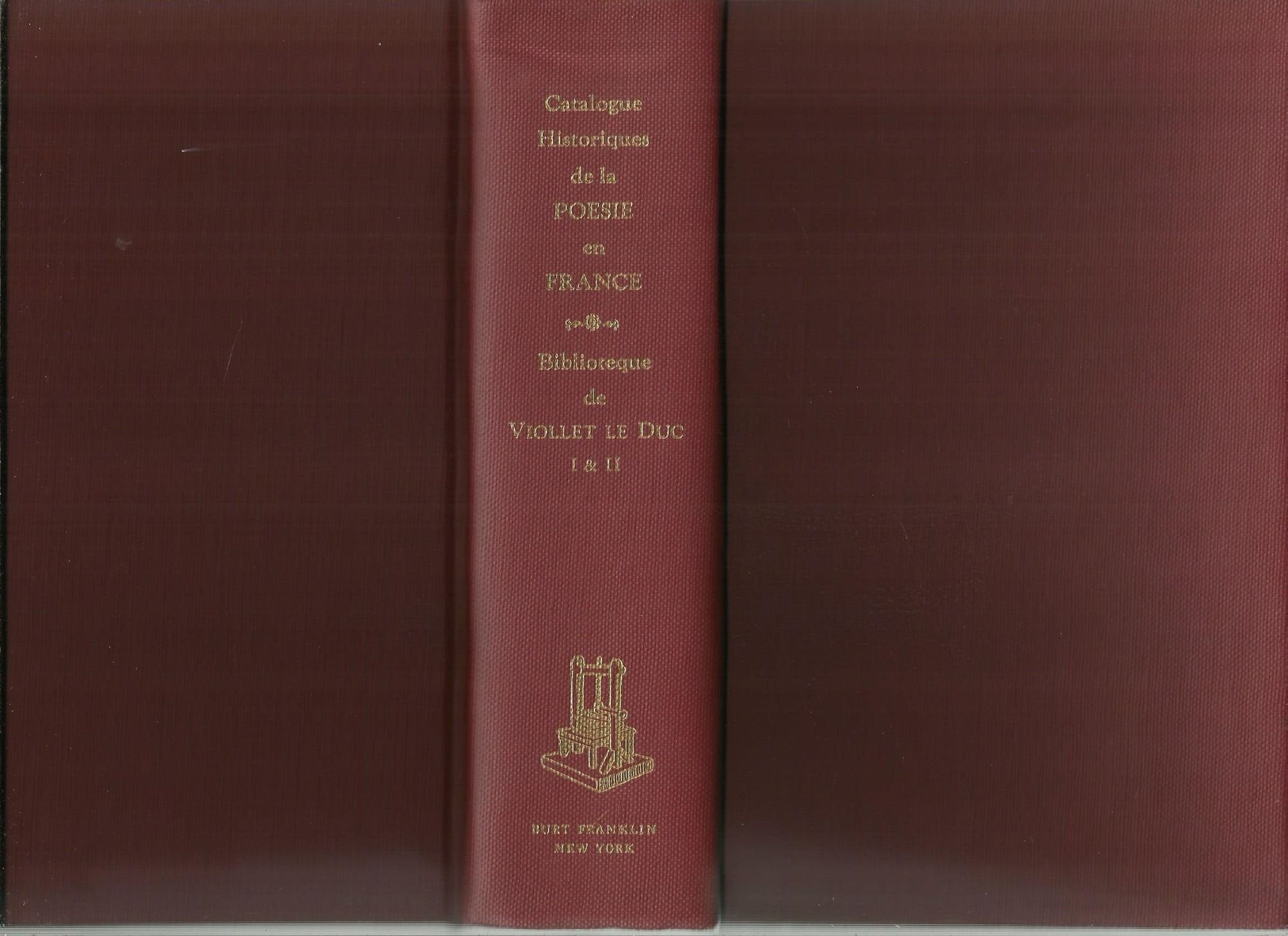 Catalogue Des Livres Composant LA Bibliotheque Poetique De M. VidletLe Duc Auec Des Notes Bibliographiques, 2 Vols in 1,Used