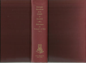 Catalogue Des Livres Composant LA Bibliotheque Poetique De M. VidletLe Duc Auec Des Notes Bibliographiques, 2 Vols in 1,Used