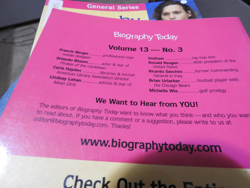 Biography Today: Profiles of People of Interest to Young Readers (Biography Today General Series, Vol 13 No 3),Used