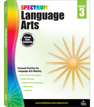 Spectrum Language Arts Grade 3, Grammar Workbook, Writing Practice, Punctuation Activity Book, Parts of Speech Books for Kids, 3,New