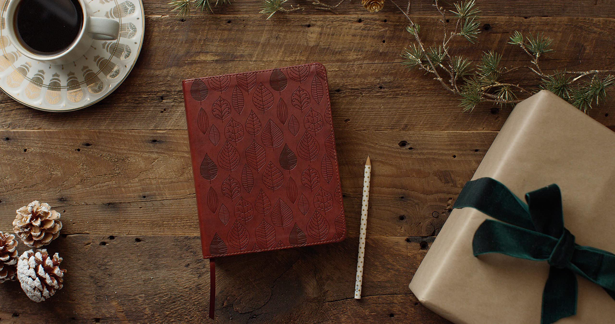 Esv Single Column Journaling Bible (Trutone, Chestnut, Leaves Design)