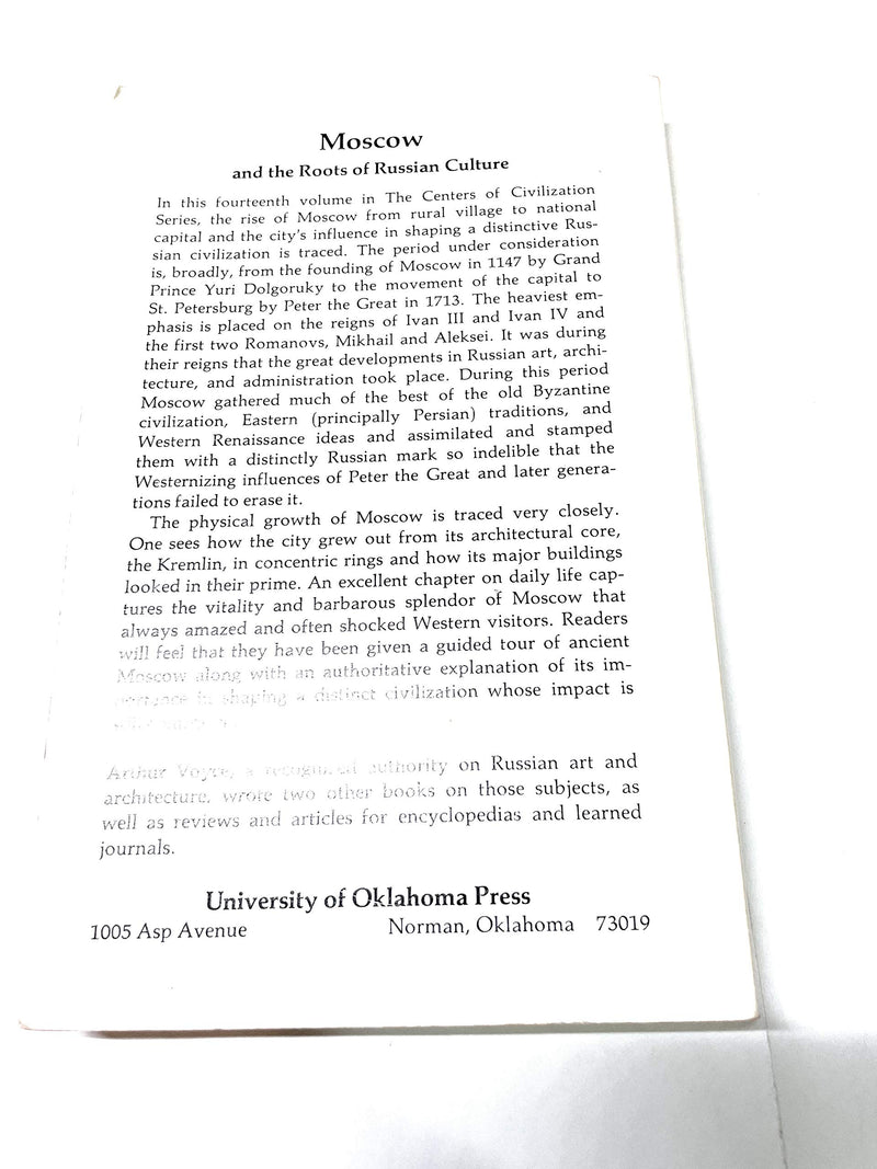 Moscow and the Roots of Russian Culture,Used
