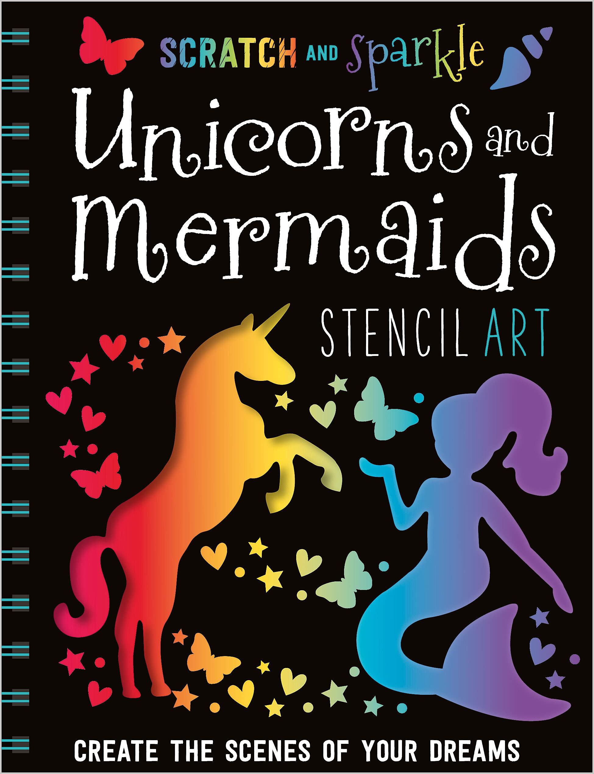Scratch and Sparkle Mermaids / Unicorns Stencil Art,Used