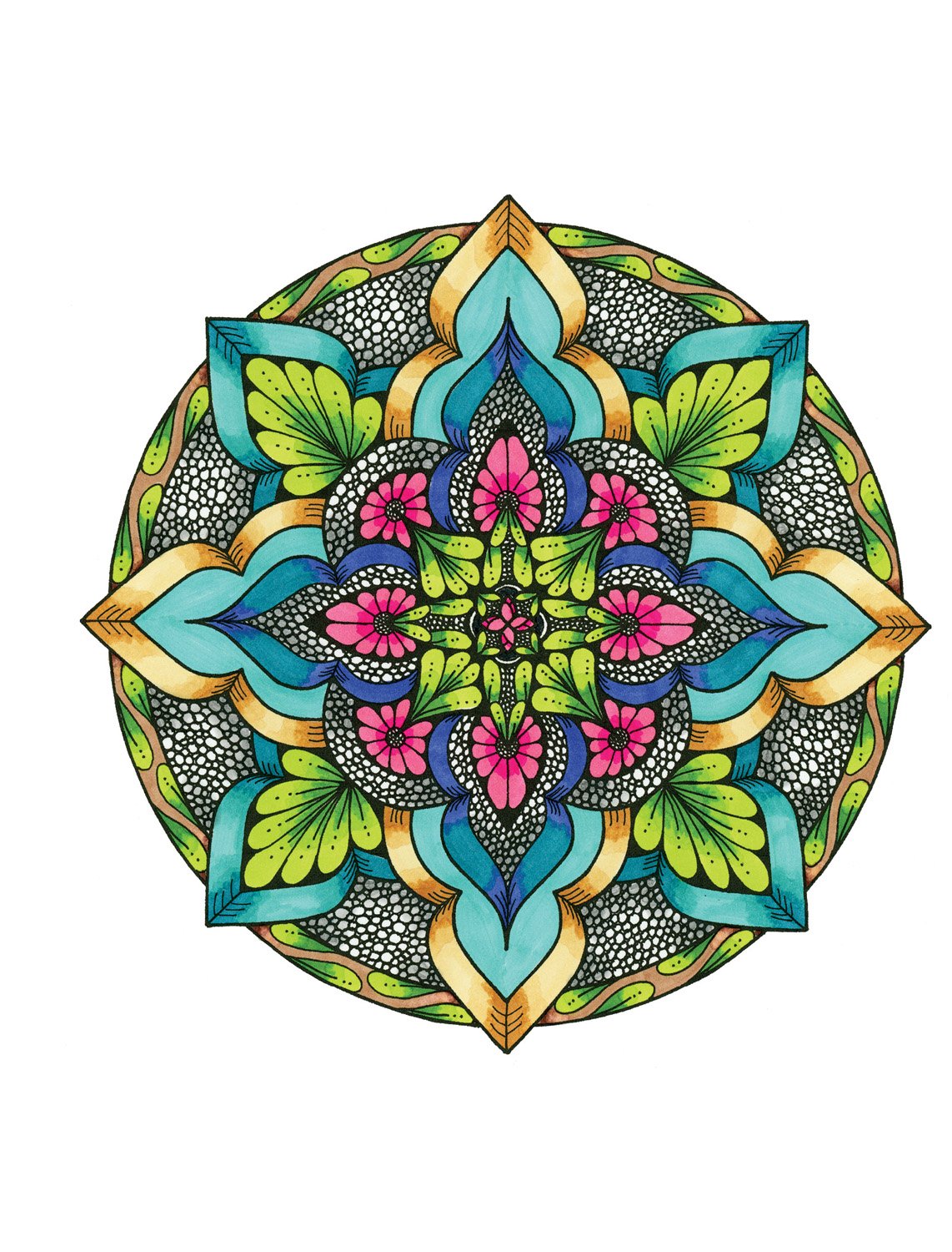 TangleEasy Guided Journal Mandala (Quiet Fox Designs) Lined Pages with Thoughtful Prompts and Exquisite Mandala Illustrations by,Used