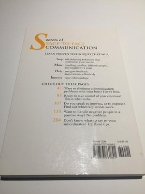Secrets of Face to Face Communication: How to Communicate With Power,Used