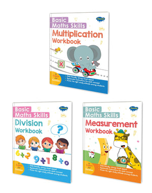 Basic Maths Skills Workbook | Set Of 3 Books | Multiplication ,Division , Measurement |Dimensional Discoveries: A Trio Of Mathematical Mastery