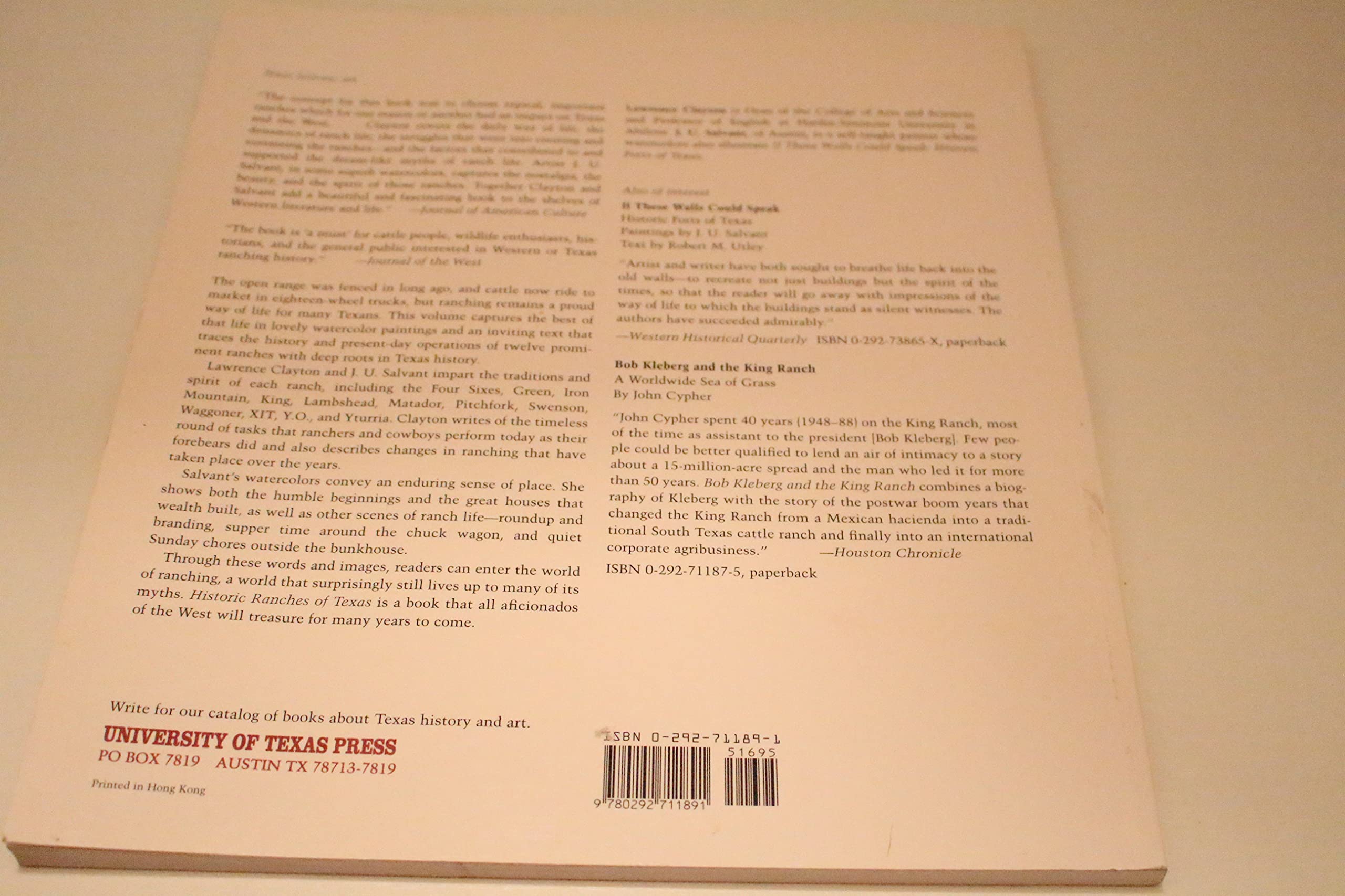 Historic Ranches of Texas,Used