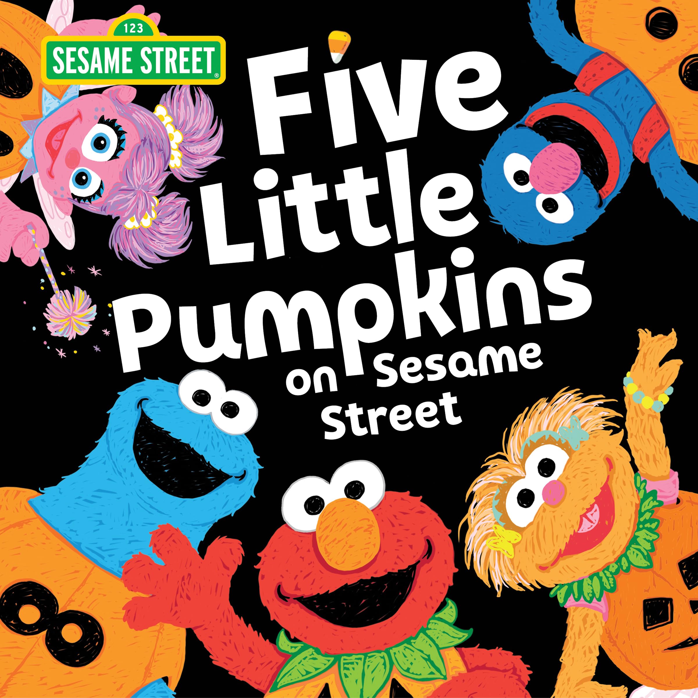 Five Little Pumpkins on Sesame Street: A Halloween Storybook Treat with Elmo, Cookie Monster, and Friends! (Sesame Street Scribb,Used