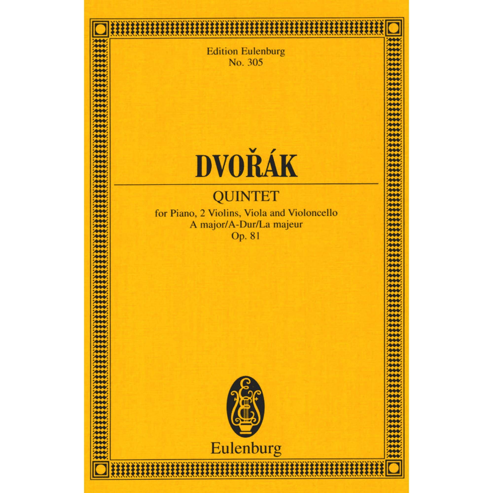 Piano Quintet in A Major, Op. 81: Edition Eulenburg No. 305,Used