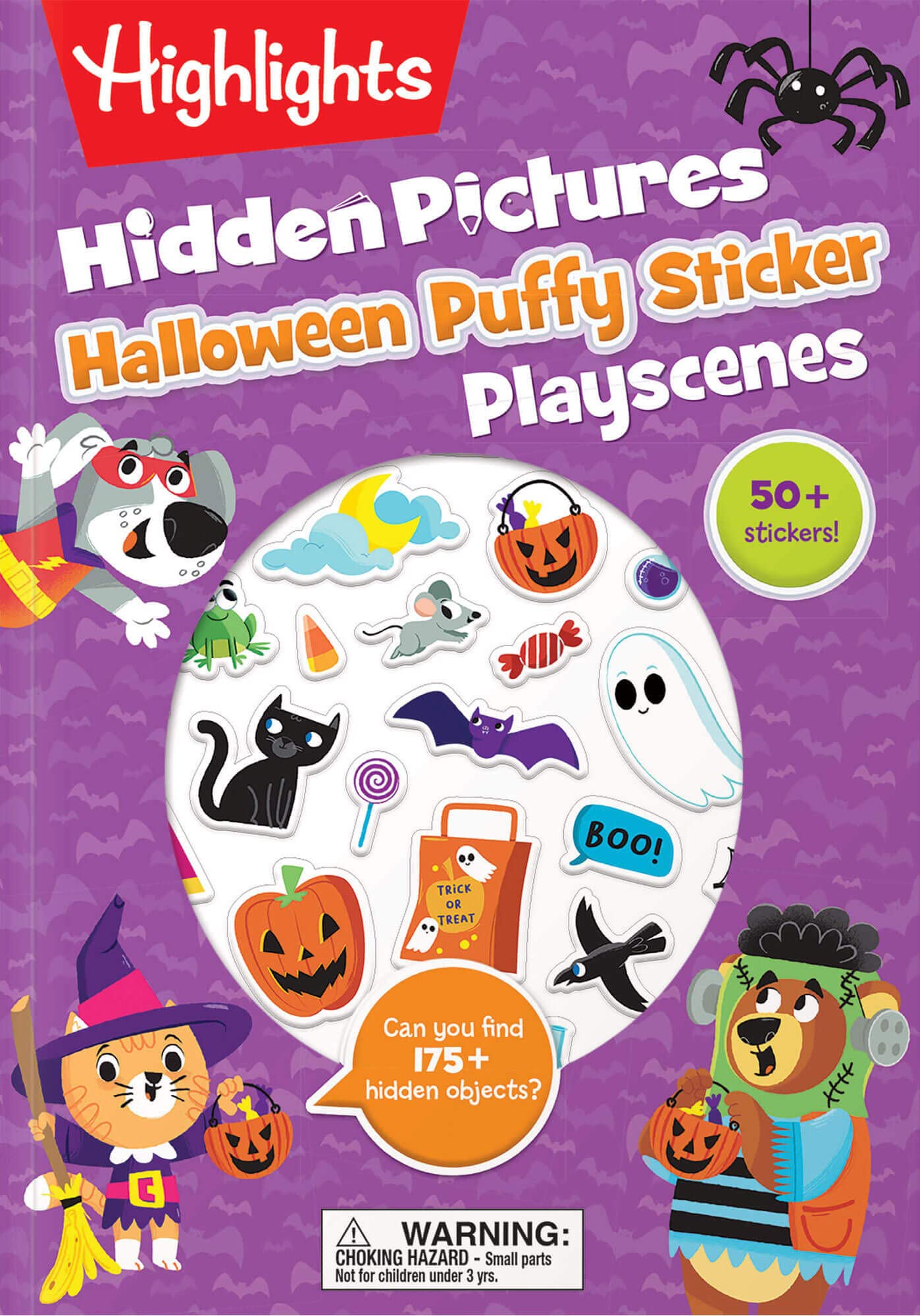 Halloween Hidden Pictures Puffy Sticker Playscenes: Over 50 Reusable Halloween Stickers to Decorate, Find Over 175 Hidden Object,Used