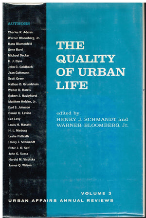 Quality of Urban Life (Urban Affairs Annual Reviews),Used