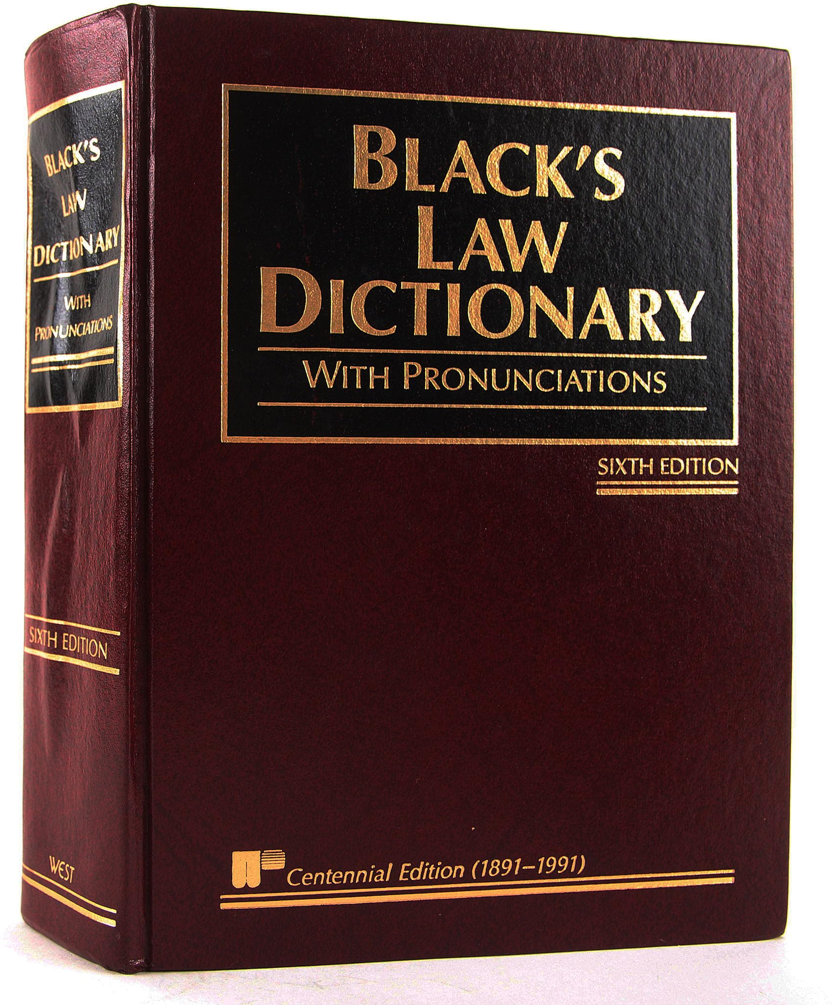 Black'S Law Dictionary With Pronunciations, 6Th Edition (Centennial Edition 18911991),Used
