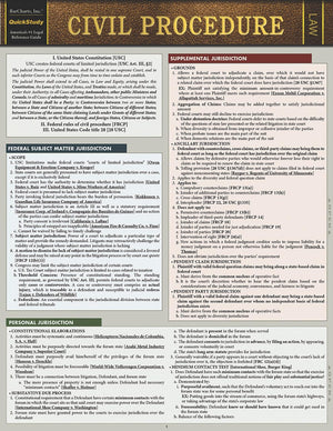 Civil Procedure Quickstudy Laminated Reference Guide (Quickstudy Law),Used