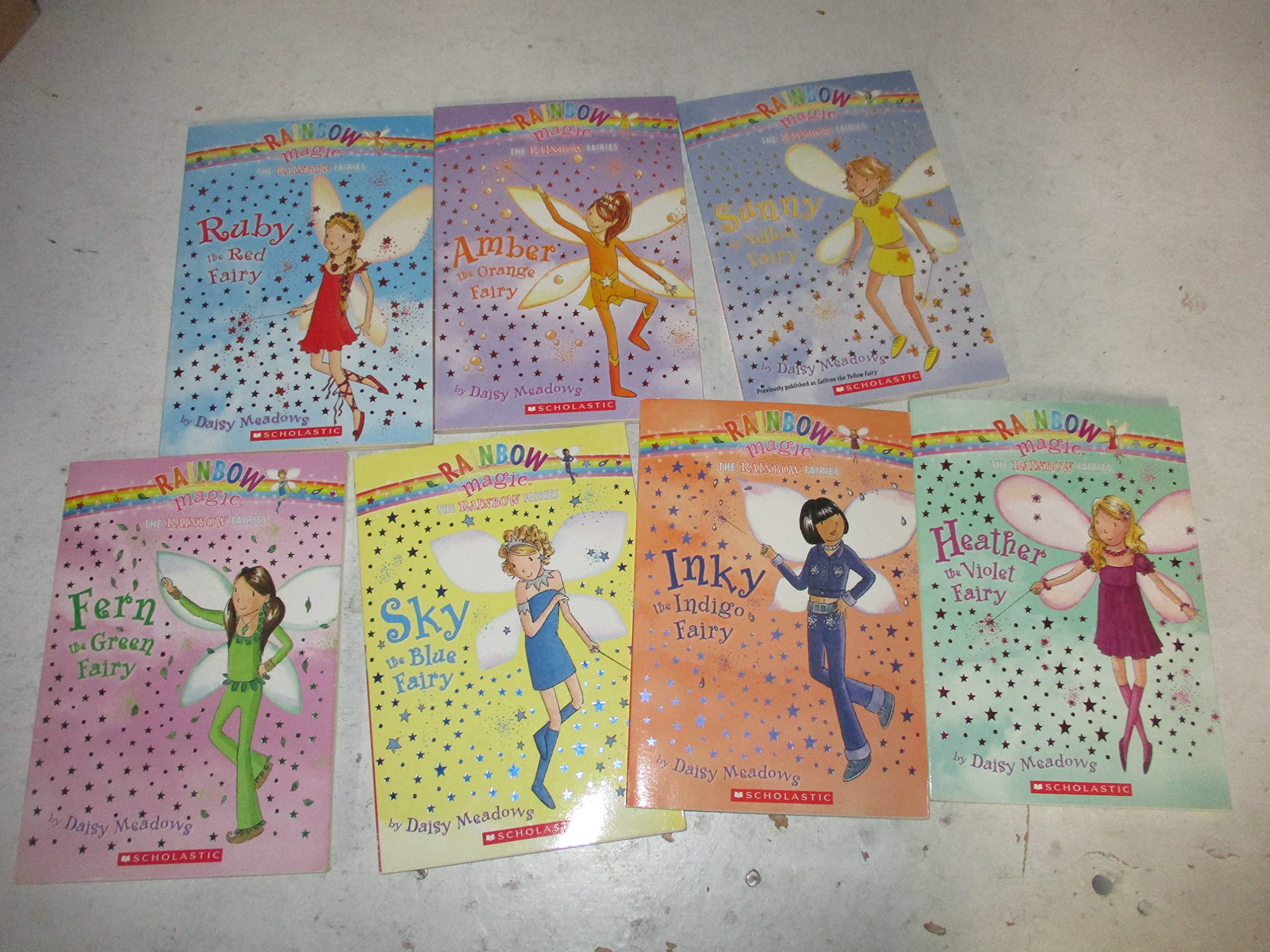 The Rainbow Magic Fairies (Original) Complete Set 17: Ruby The Red Fairy, Amber The Orange Fairy, Saffron The Yellow Fairy, Fer