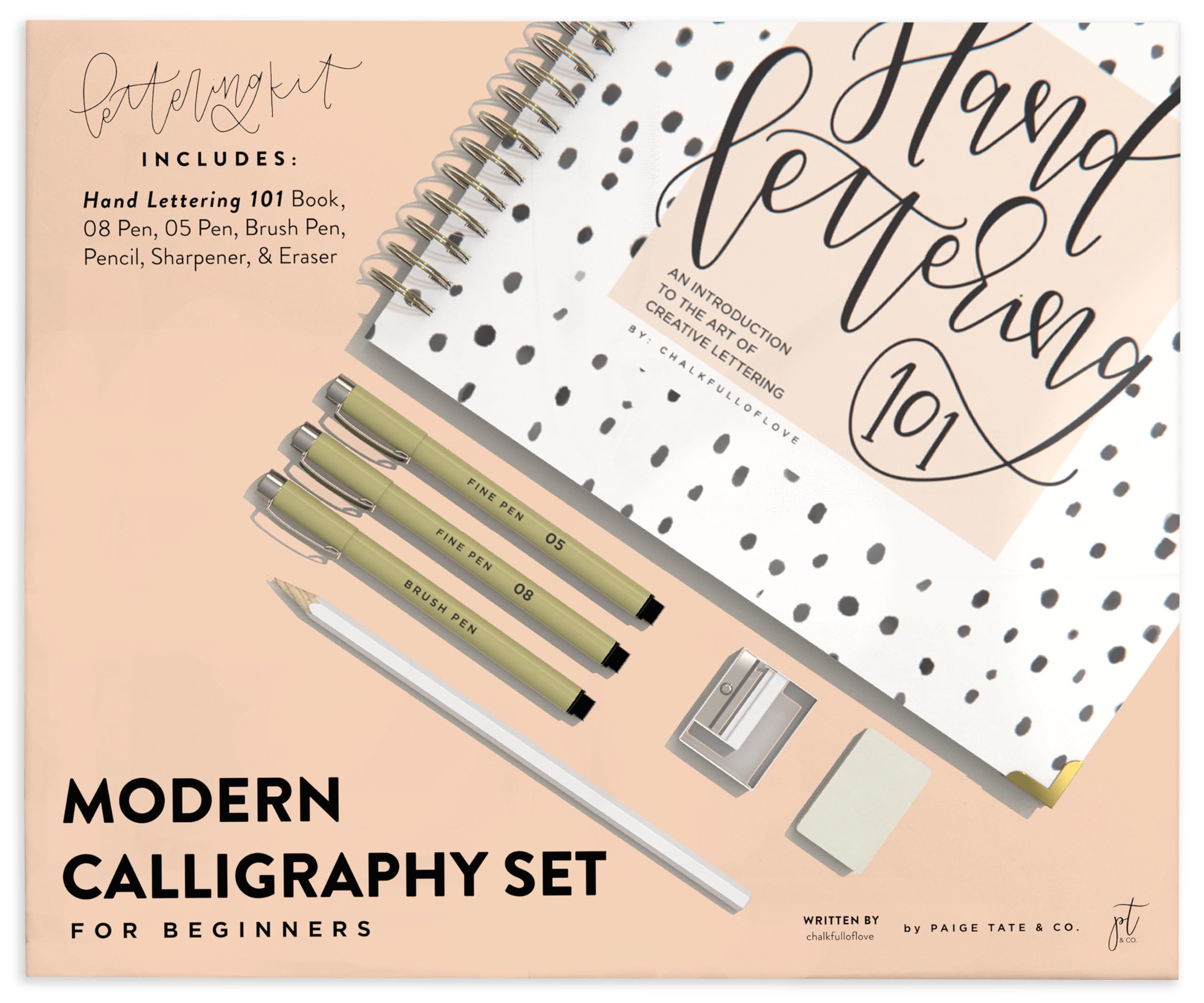 Modern Calligraphy Set for Beginners: A Creative Craft Kit for Adults featuring Hand Lettering 101 Book, Brush Pens, Calligraphy,Used