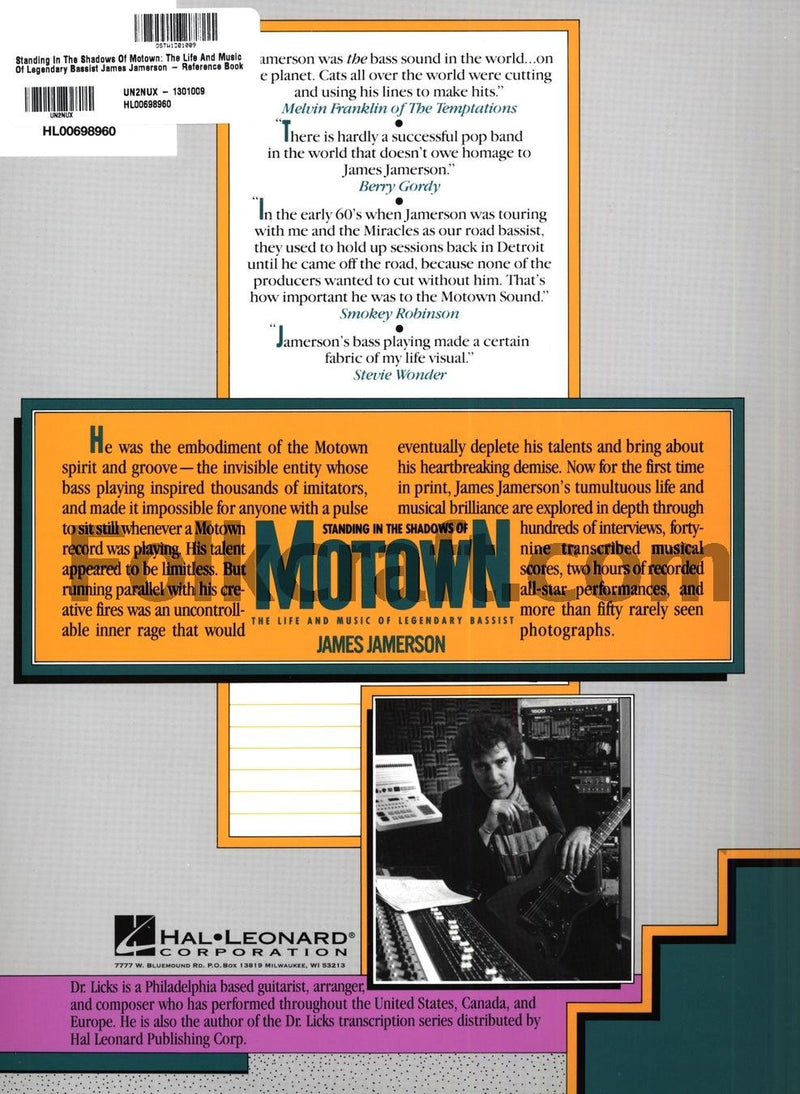 Standing in the Shadows of Motown: The James Jamerson Bass Method  Classic Motown Bass Lines and Biographical Tribute with Onli,Used