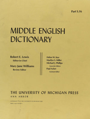 Middle English Dictionary (Volume S.16)