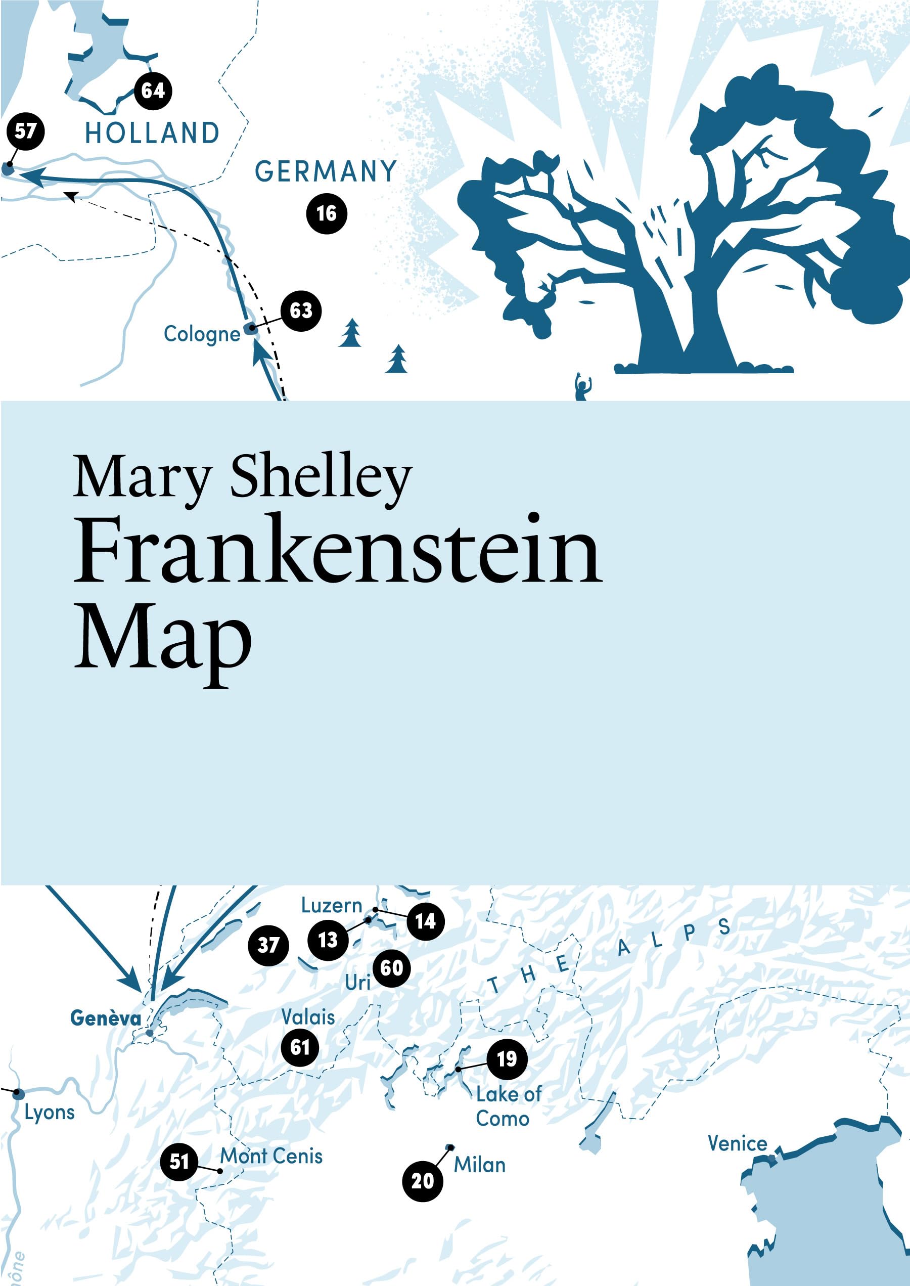 Mary Shelley: Frankenstein Map (Paris Grafik's Literary Maps),Used