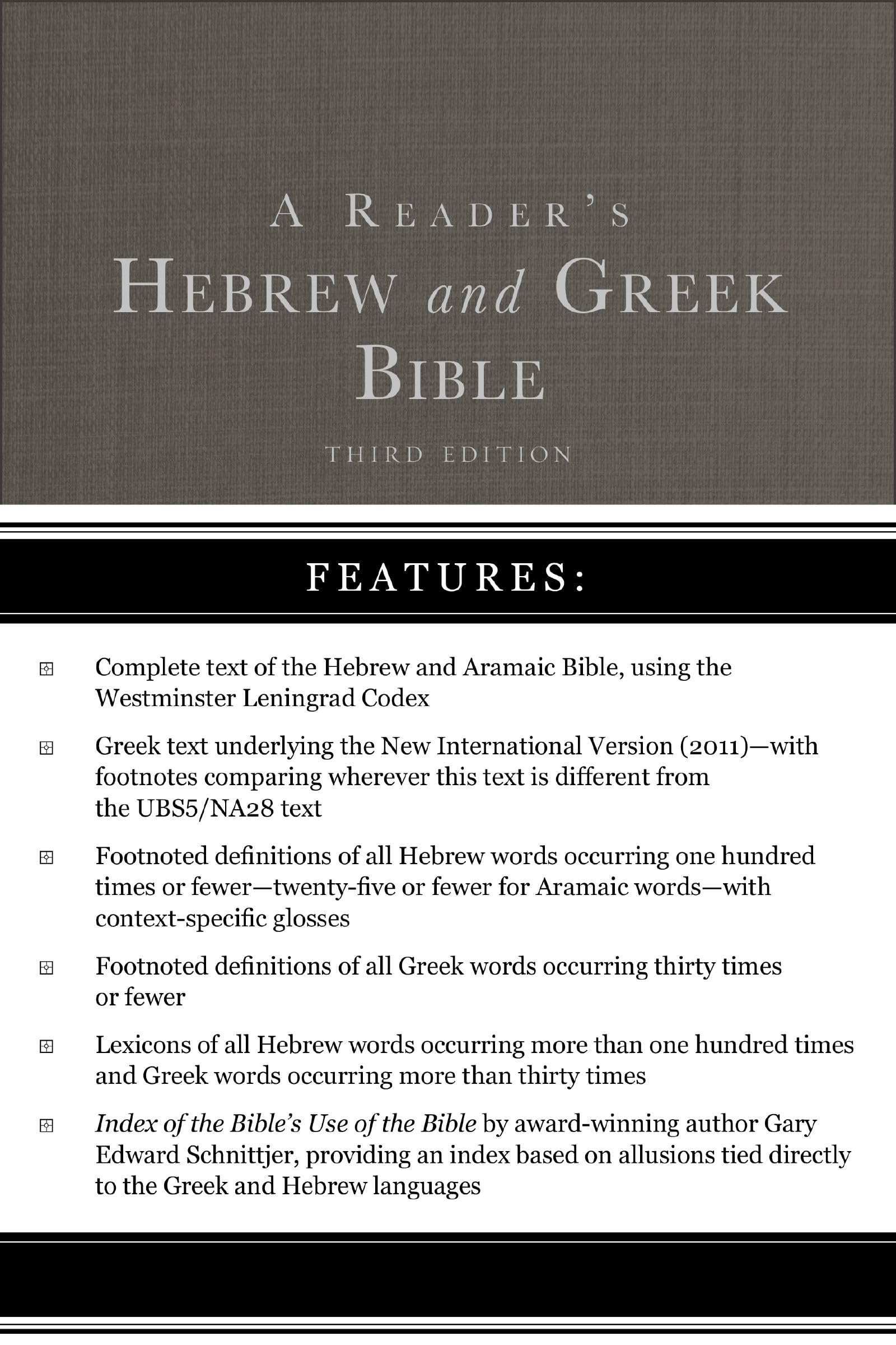 A ReaderS Hebrew And Greek Bible: Third Edition