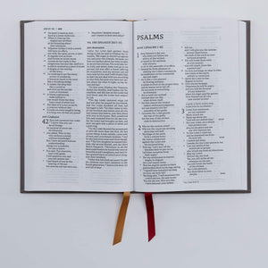 NET Bible, Thinline Large Print, Cloth over Board, Gray, Comfort Print: Holy Bible,Used