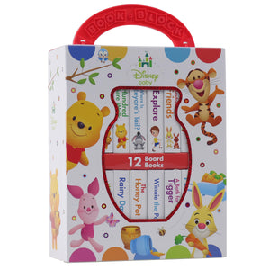 PI Kids Disney Baby Winnie the Pooh My First Library 12 Board Book Set - First Words, Counting, and More!