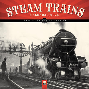 Steam Trains Heritage Wall Calendar 2025 (Art Calendar),New