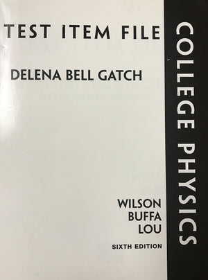 Test Item File for College Physics, Sixth Edition,Used
