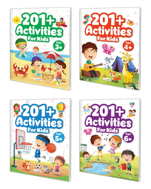 201+ Activities For Kids For Age 3, 4, 5 And 6+: Educational Book Of Activities, Kids Learning Activity Book, Fun Activities For Kids, Mazes And Many More | Pack Of 4 Activity Books